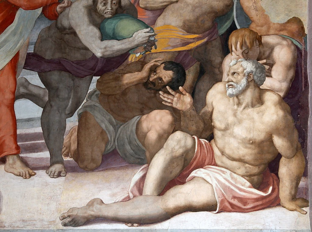 187-Santissima Annunziata - Firenze - Cappella Montauti - La cacciata dei mercanti dal tempio-dettaglio-1